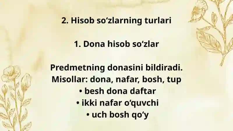 Hisob soʻzlar 3