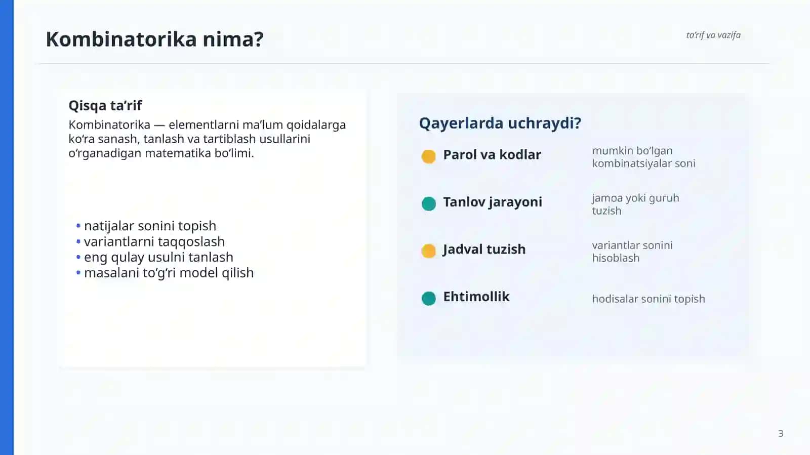 KOMBINATORIKANING ASOSIY ELEMENTLARI 3