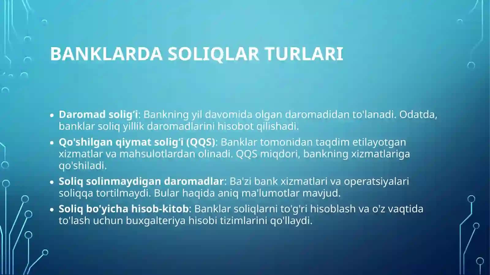 Banklarda Soliqlar Buxgalteriya Hisobi 3