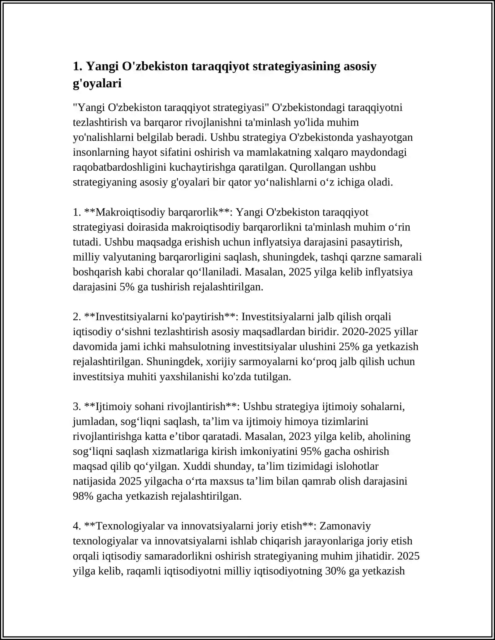 YANGI O'ZBEKISTONNING TARAQQIYOT STRATEGIYASINING MAZMUN MOHIYATI VA USTUVOR YO'NALISHLARI 3