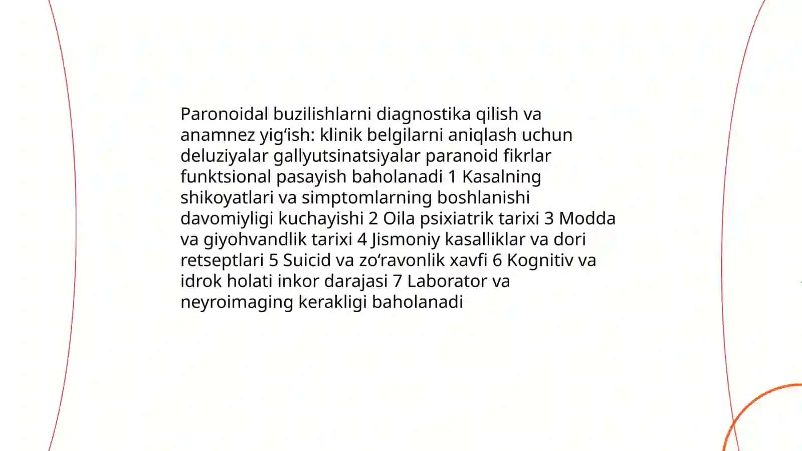 Paronoidal buzilishlar konsultatsiyasi 3
