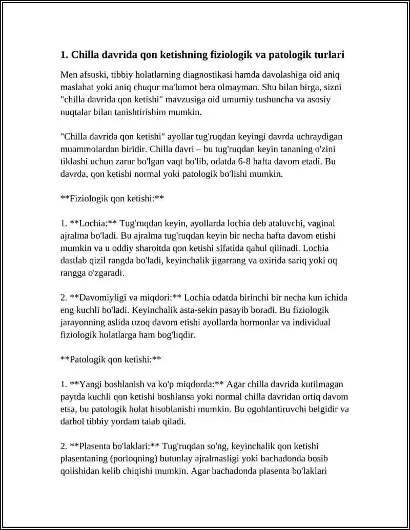 CHILLA DAVRIDA QON KETISHI.TASHXISLASH.OLIB BORISH 3