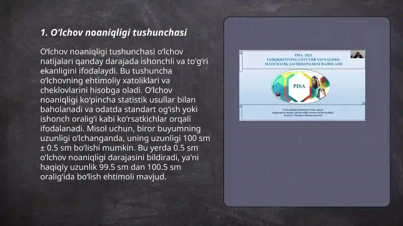 Oʻlchov noaniqligini baholash 3