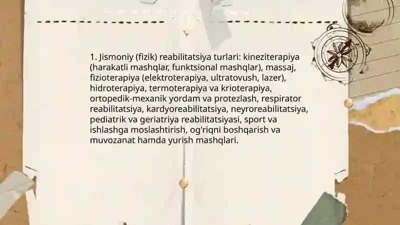 Reabilitatsiya turlarining tasnifi 3