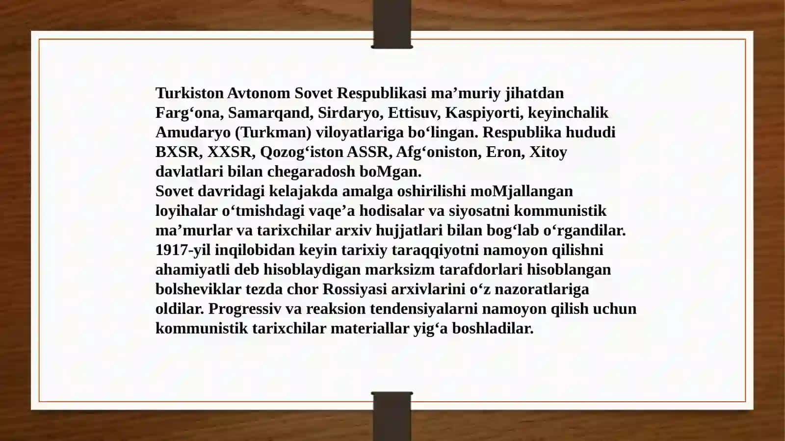 Turkiston ASSR da arxivlarning vujudga kelishi 3