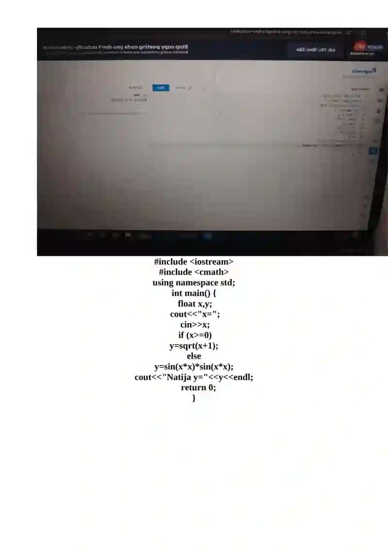 Tarmoqlanuvchi tuzilmali algoritmlarni tavsiflash, C++ tilida dasturlashtirish va kompyuterda hisoblashlar 3