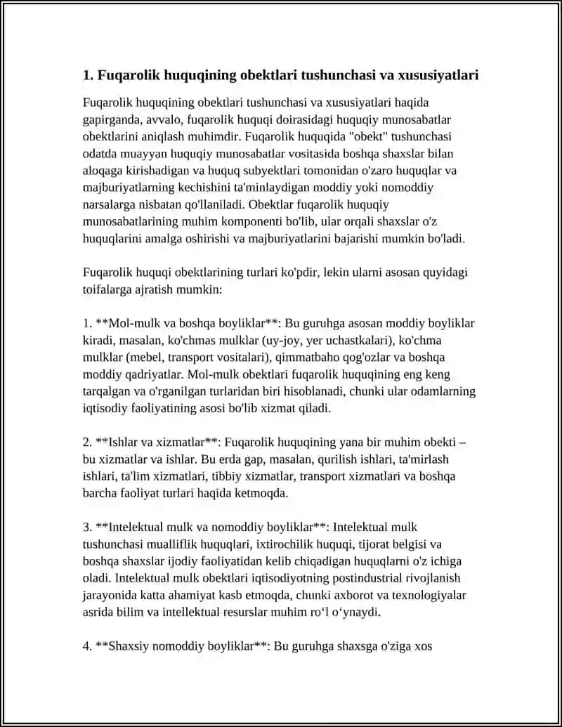 FUQAROLIK HUQUQINING OBEKTLARI 3