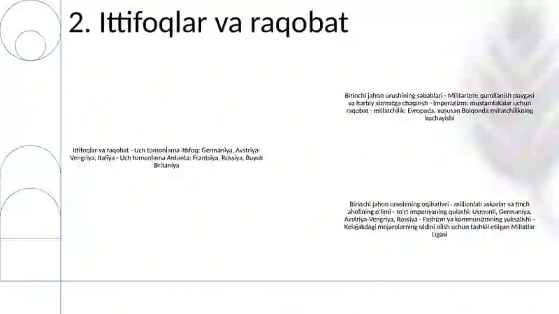 Birinchi Jahon Urushi Sabab Va Oqibatlari 3