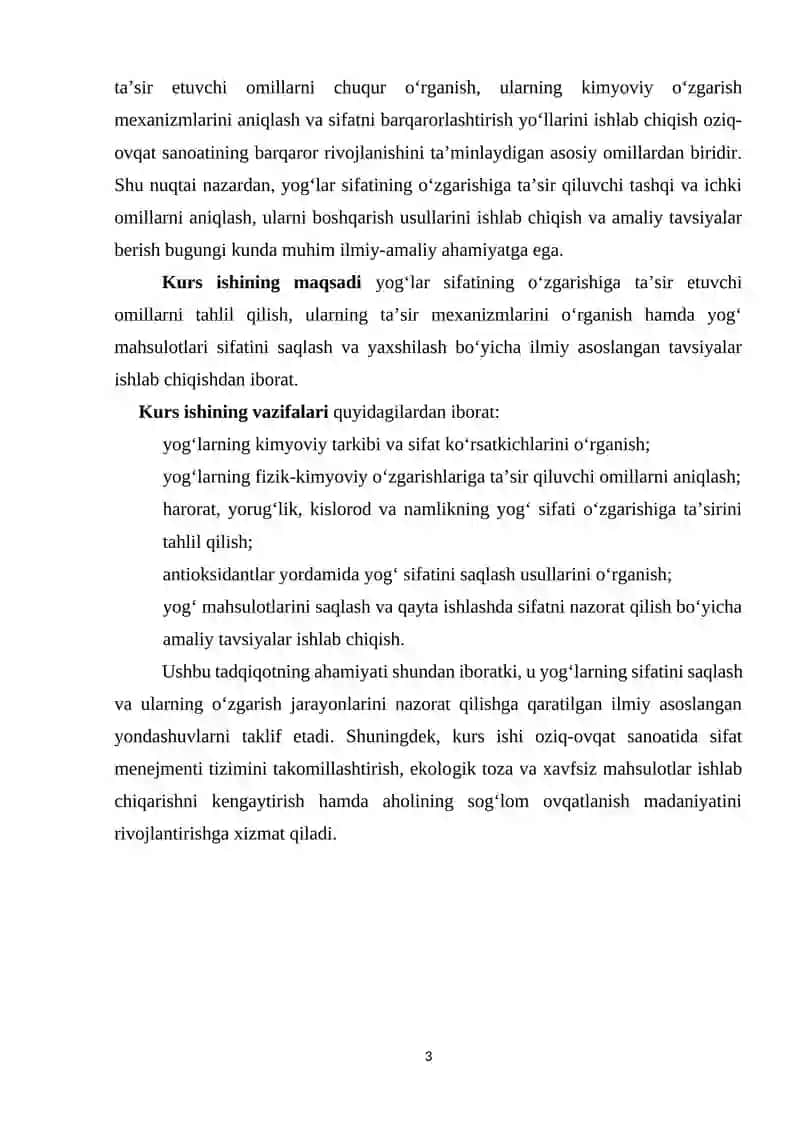 Yog‘lar sifatining o‘zgarishiga ta'sir qiluvchi omillar 3
