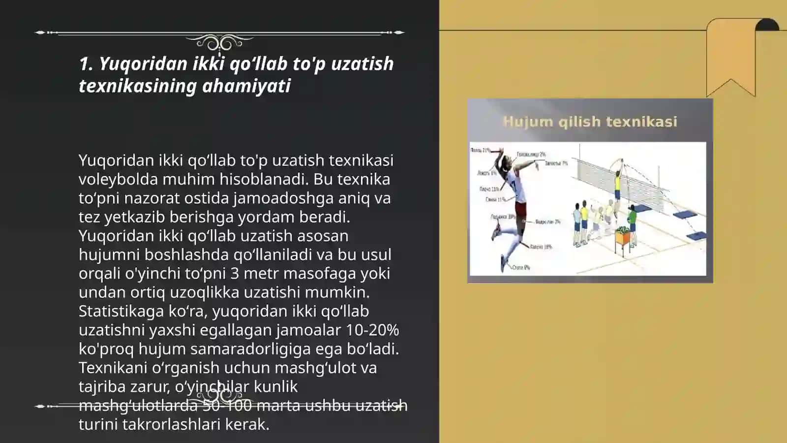 Yuqoridan ikki qoʻllab to'p uzatish texnikasi 3