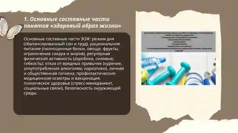 Составные части понятия "здоровый образ жизни".Нанотехнология в медицине 3