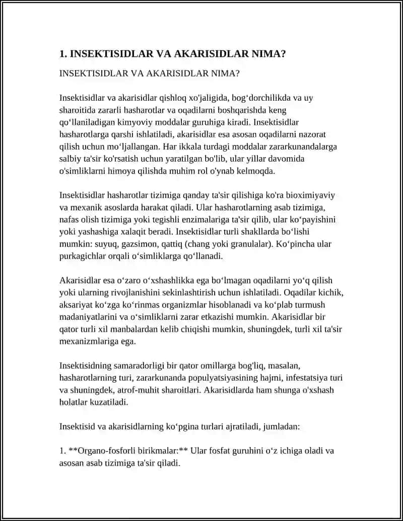 INSEKTESID VA AKARASIDLARNI QOʻLLASH TARTIBI BILAN TANISHISH 3