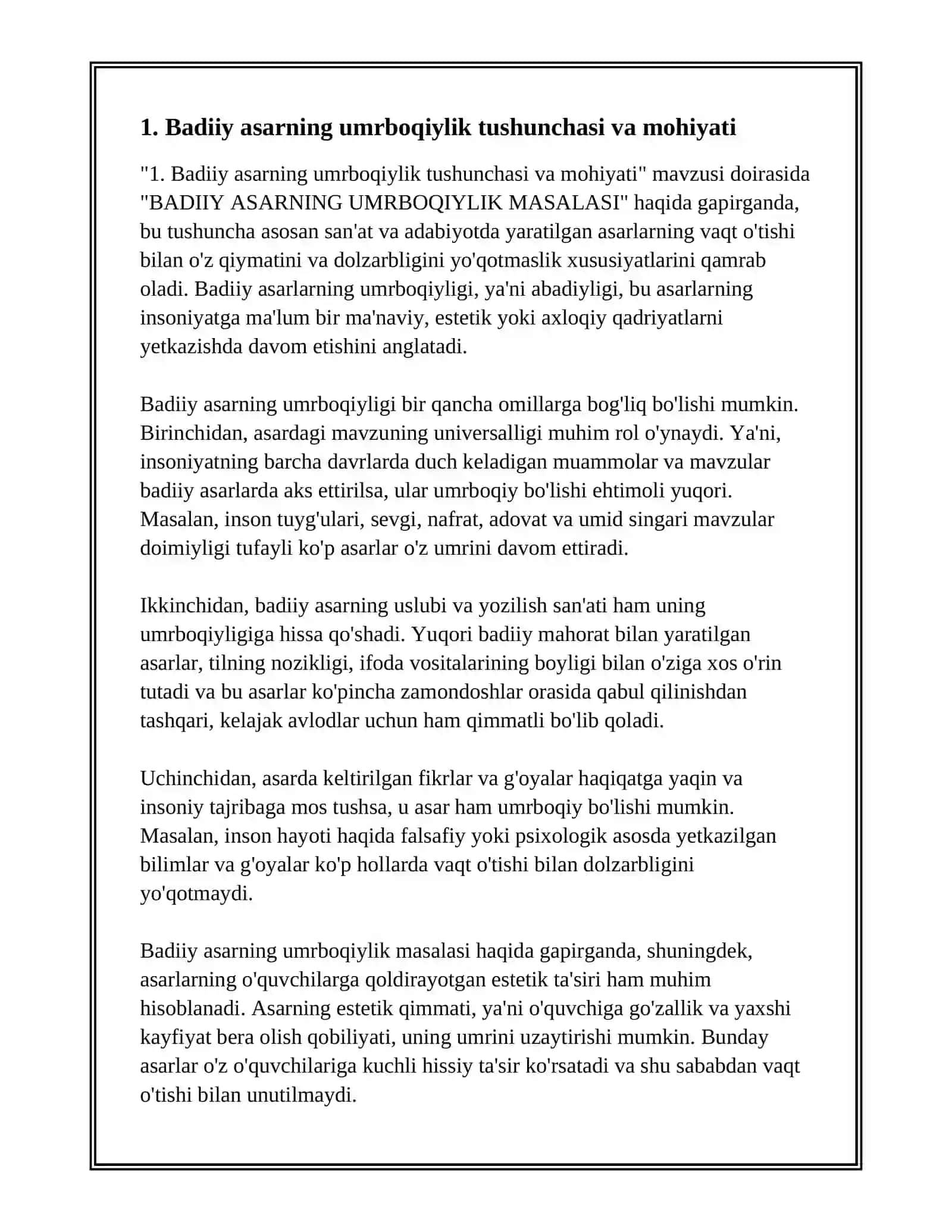 BADIIY ASARNING UMRBOQIYLIK MASALASI 3