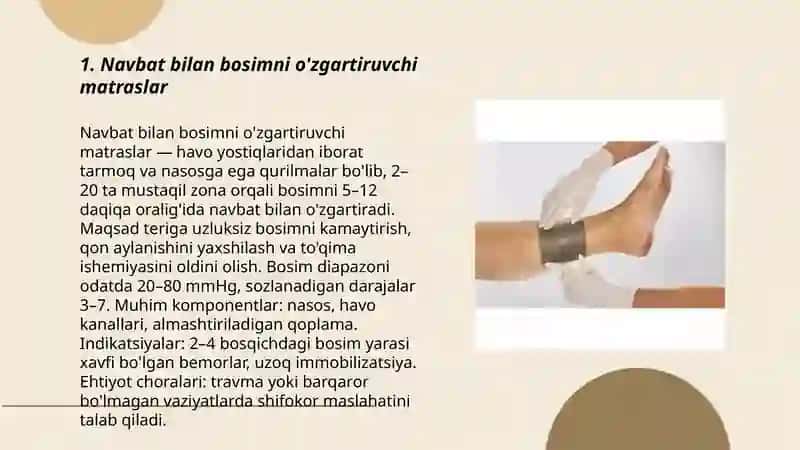 Navbat bilan bosimni o'zgartiruvchi matraslar 3