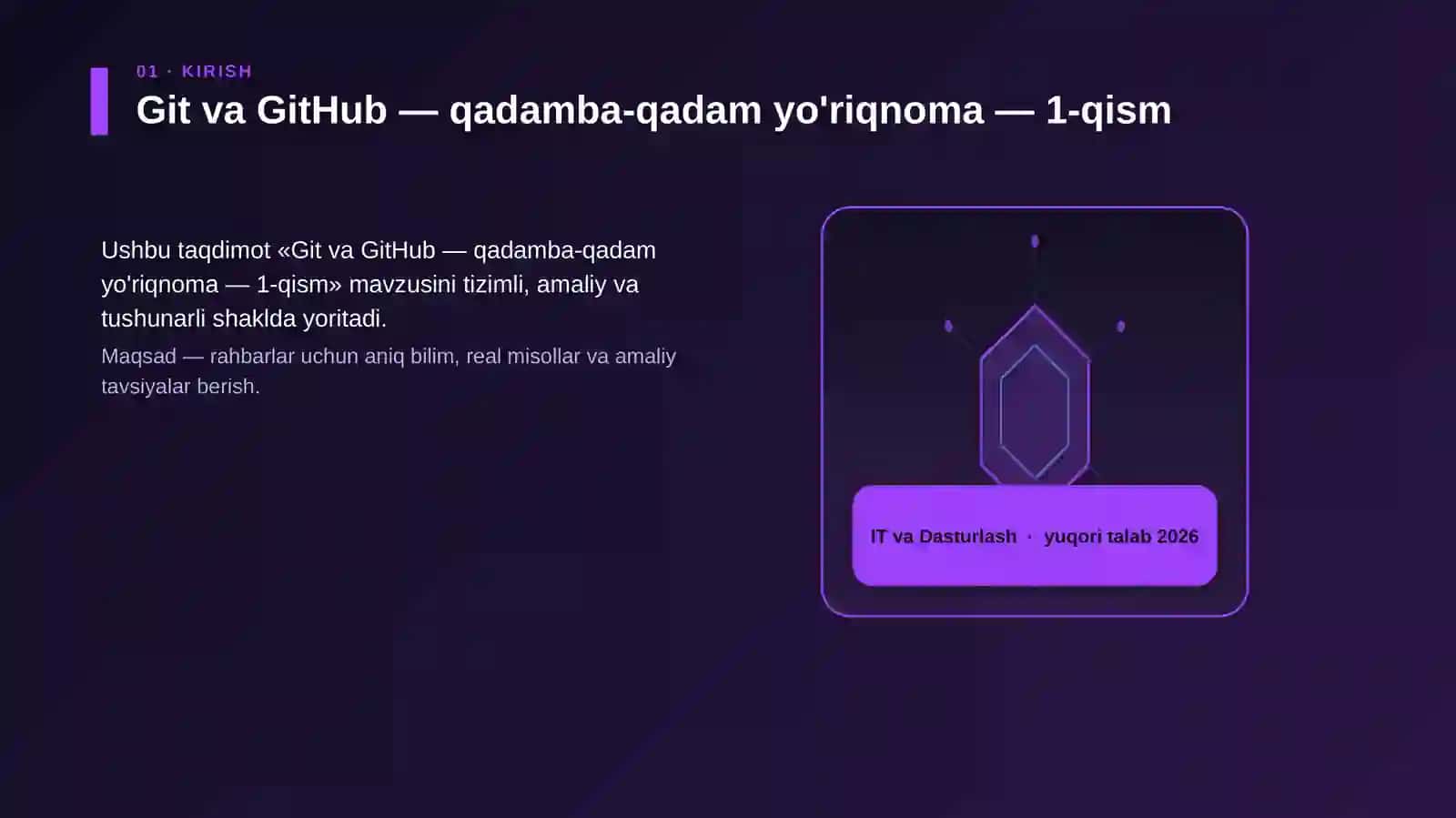 Git va GitHub — qadamba-qadam yo'riqnoma — 1-qism 3