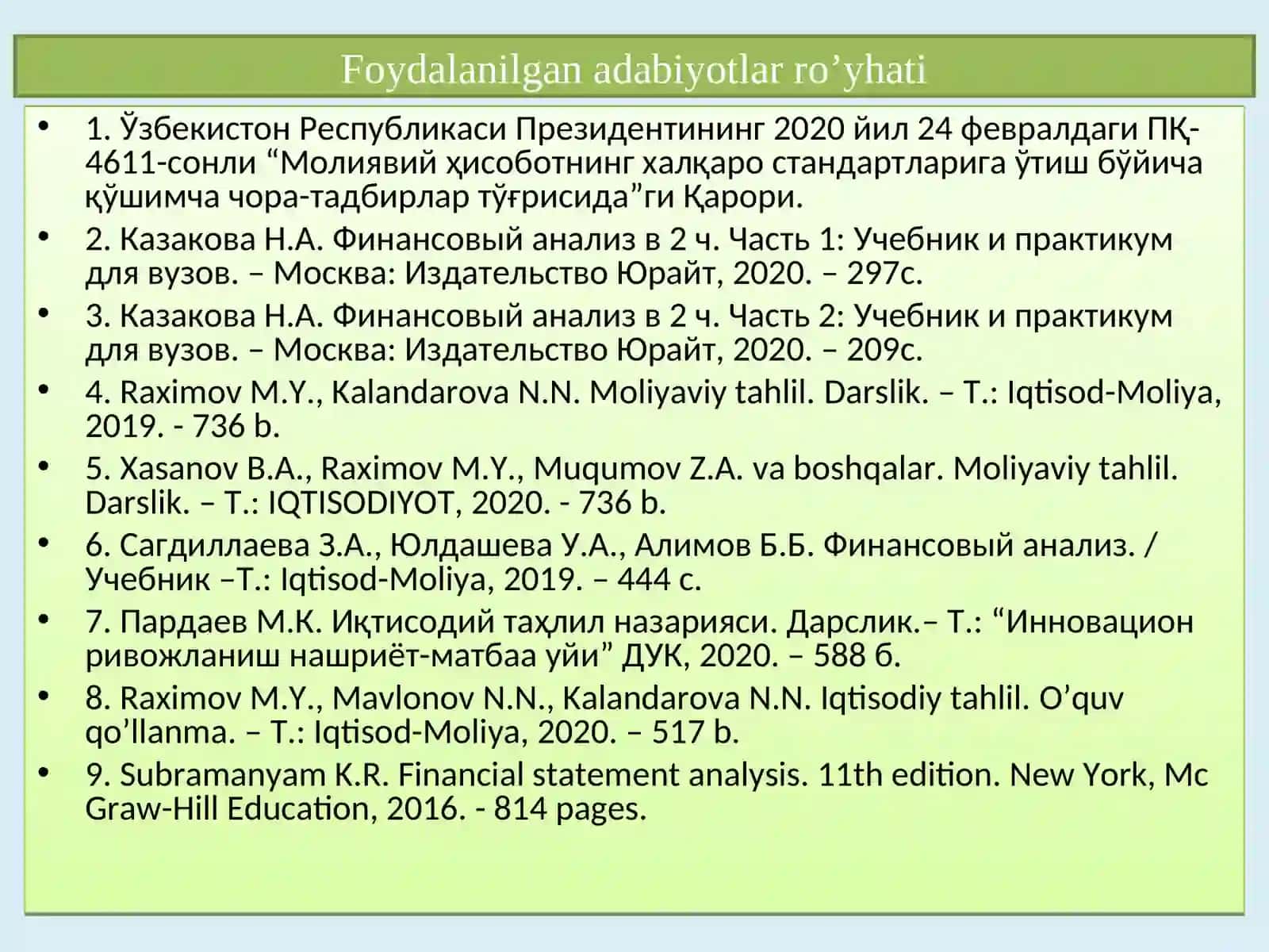 MOLIYAVIY NATIJALAR VA RENTABILILIK TAHLILI 3