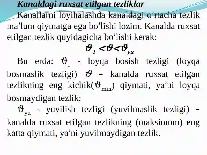 Kanallarni loyqa bosishga tekshirish 3
