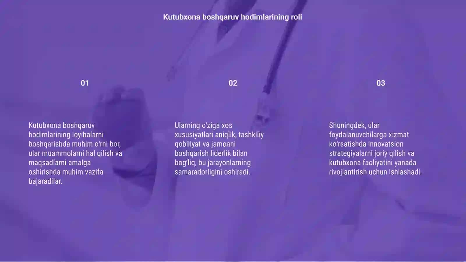 Loyihalarni boshqarishda kutubxona boshqaruv hodimlarining oʻziga xos xususiyatlari 3
