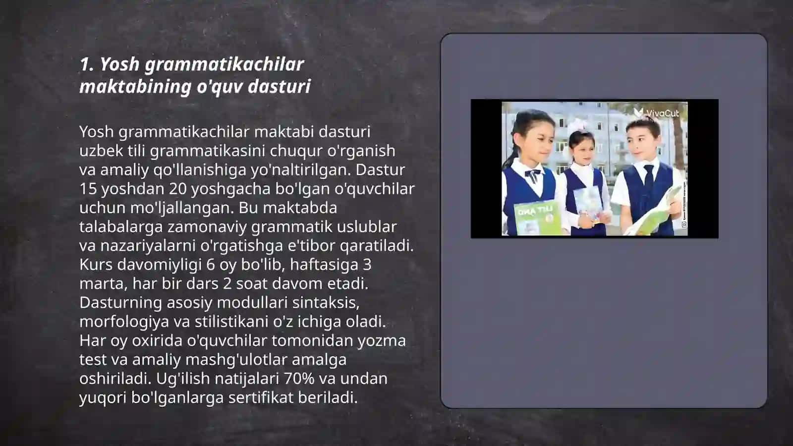 Yosh grammatikachilar maktabining o'quv dasturi 3