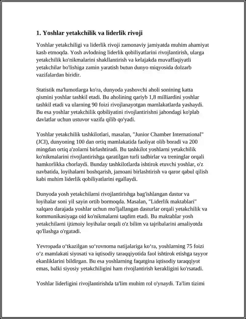 YOSHLAR KELAJAK DAVONCHSI 3