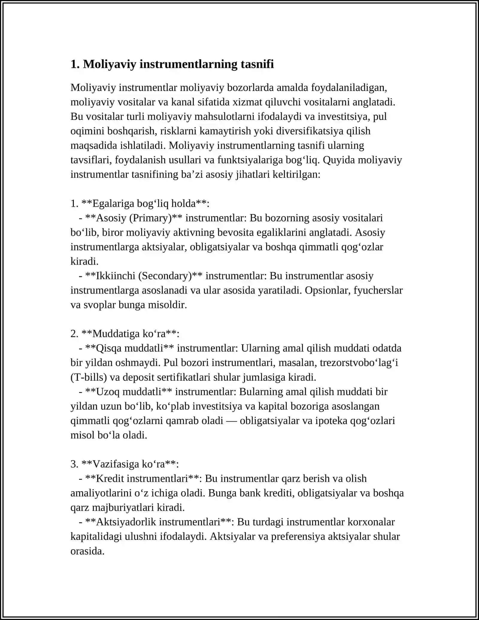FAN: MOLIYAVIY HISOBOT 1 3