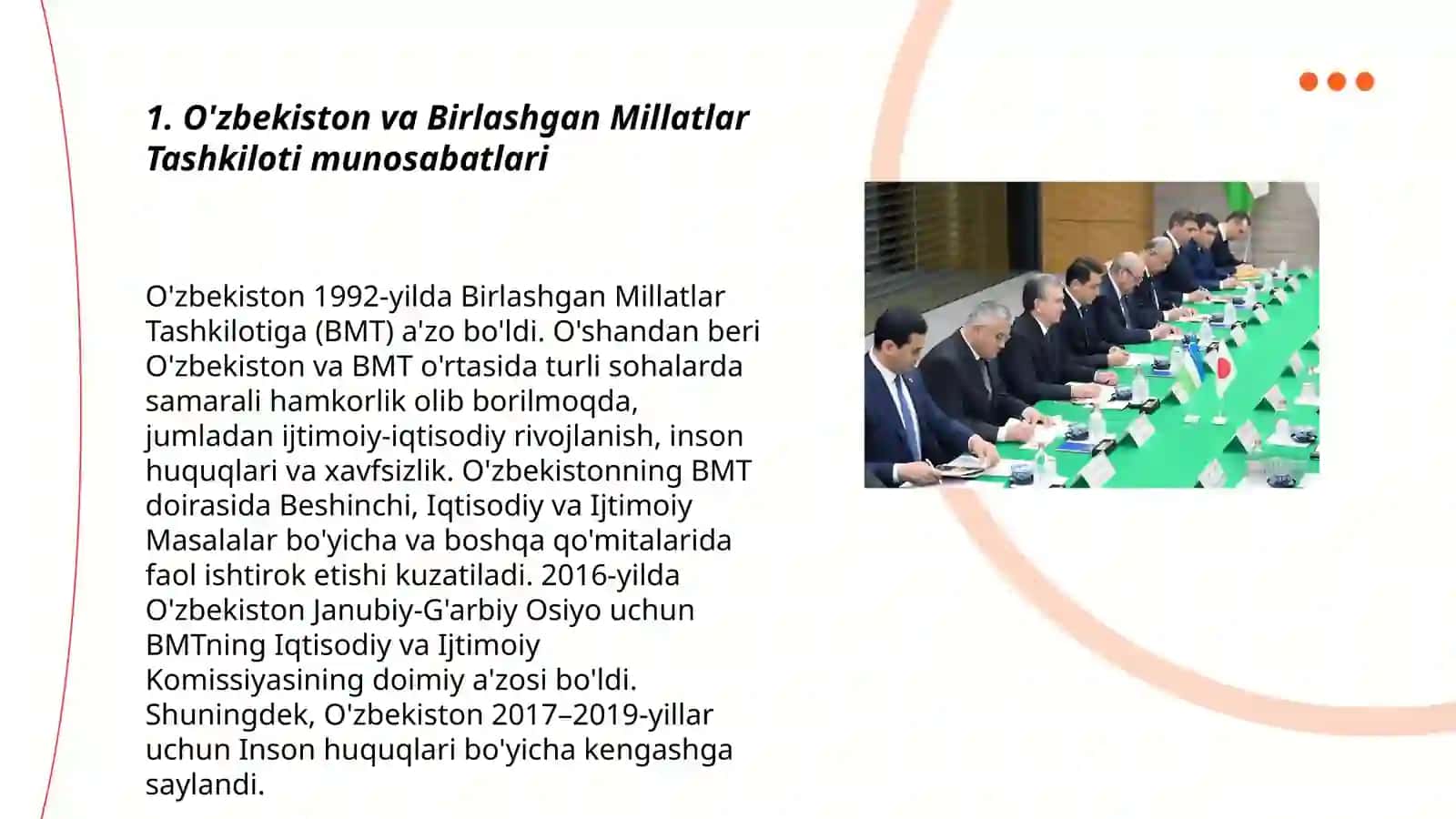 O'zbekistonning xalqaro tashkilotlar bilan hamkorlik aloqalari 3