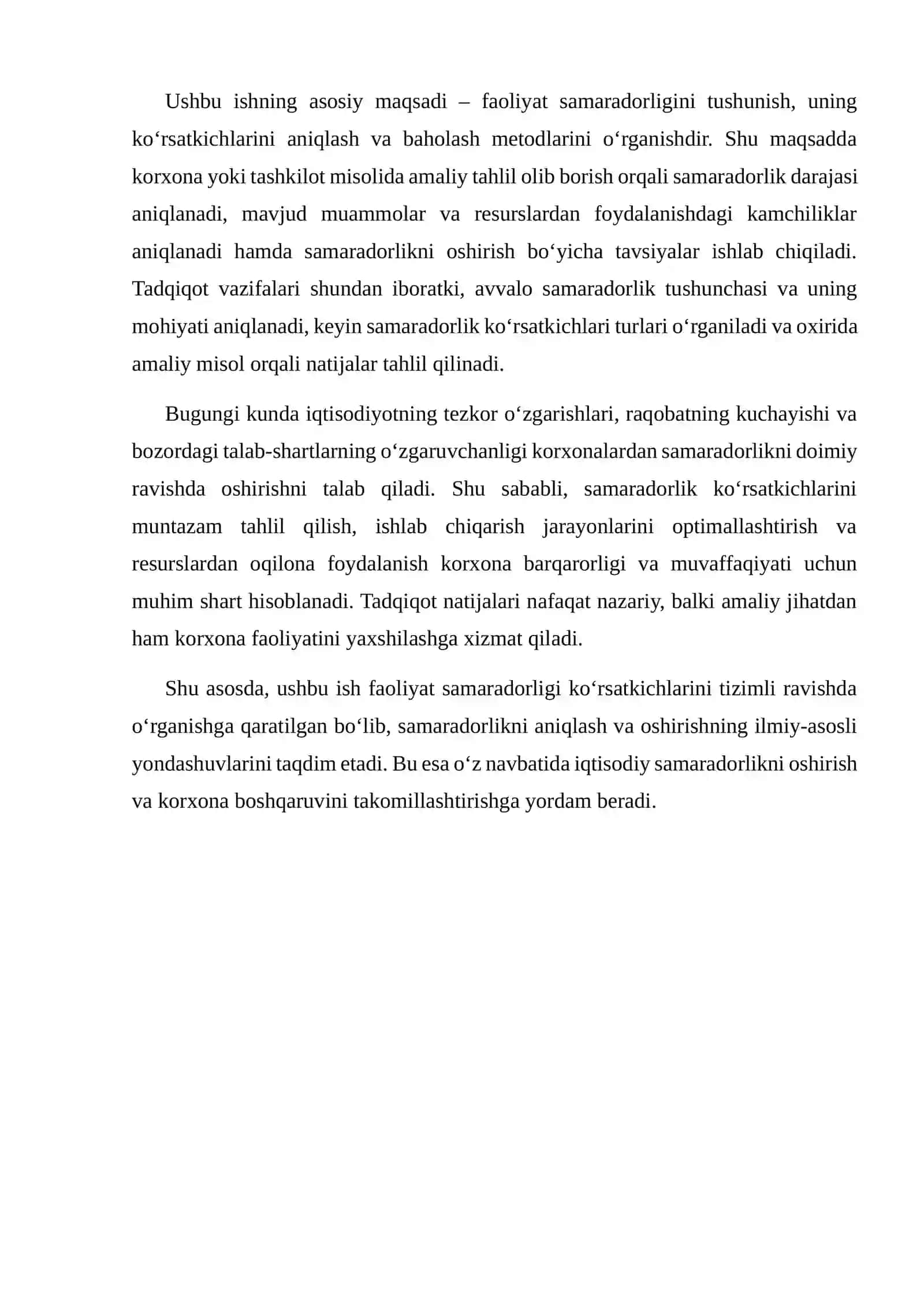 FAOLIYAT SAMARADORLIGI KO‘RSATKICHLARI 3