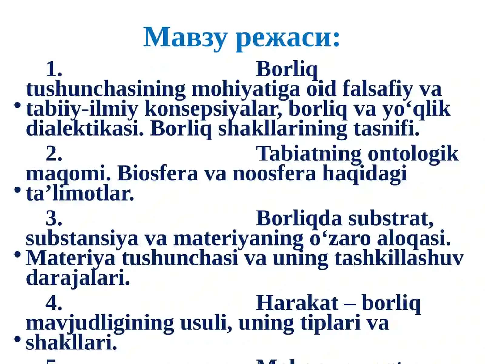 Борлиқ фалсафаси (Онтология) 3