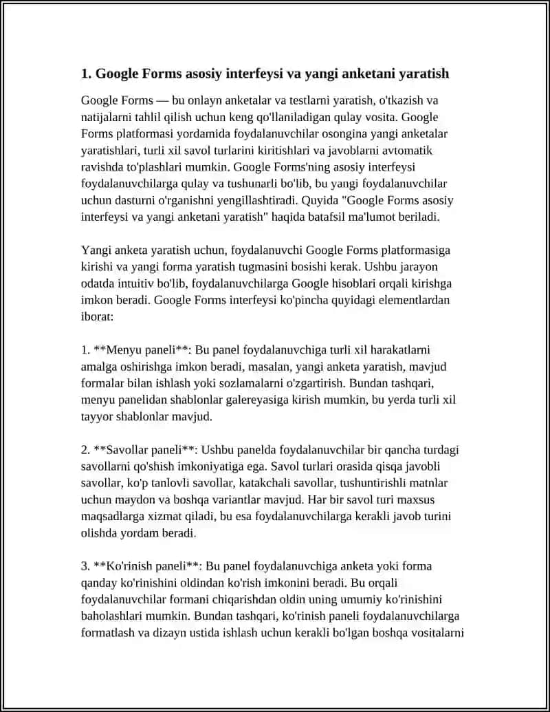 ANKETA VA TESTLARNI GOOGLEFORM ASOSIDA YARATISH O'TKAZISH VA TAHLIL ETISH 3