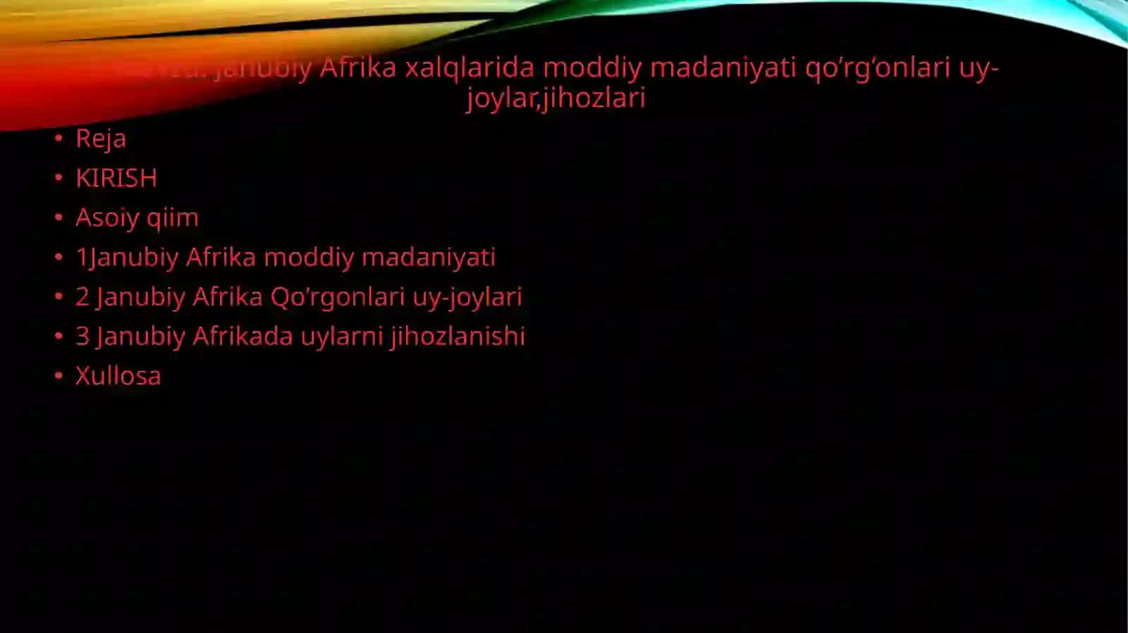 Janubiy Afrika xalqlari dasturiy madaniyati 3