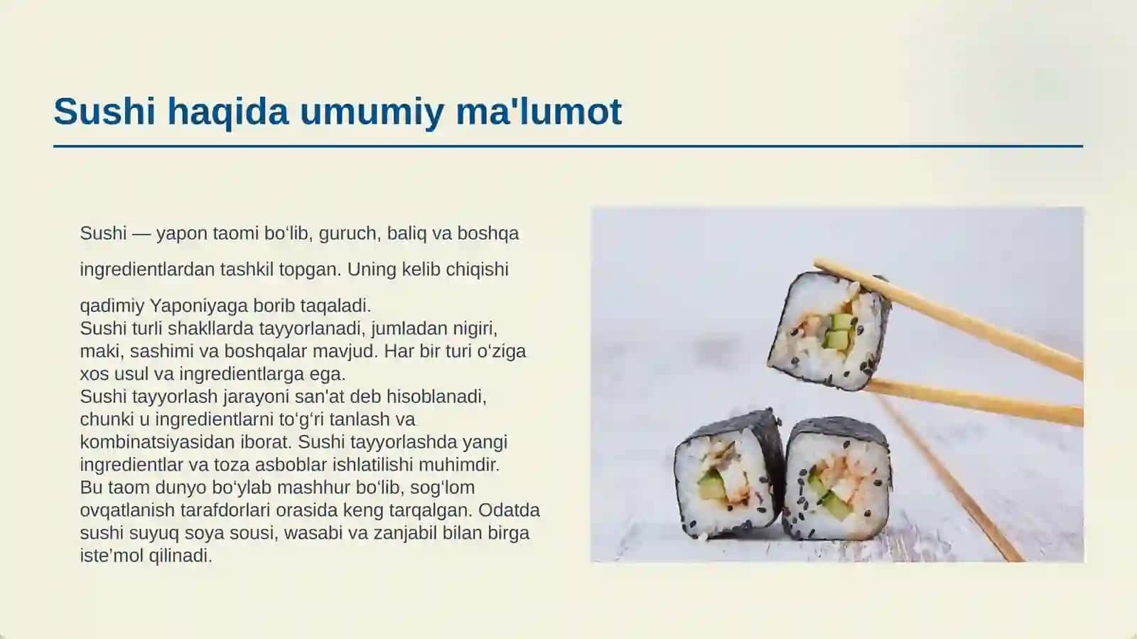 SUSHI TAYYORLASH 3