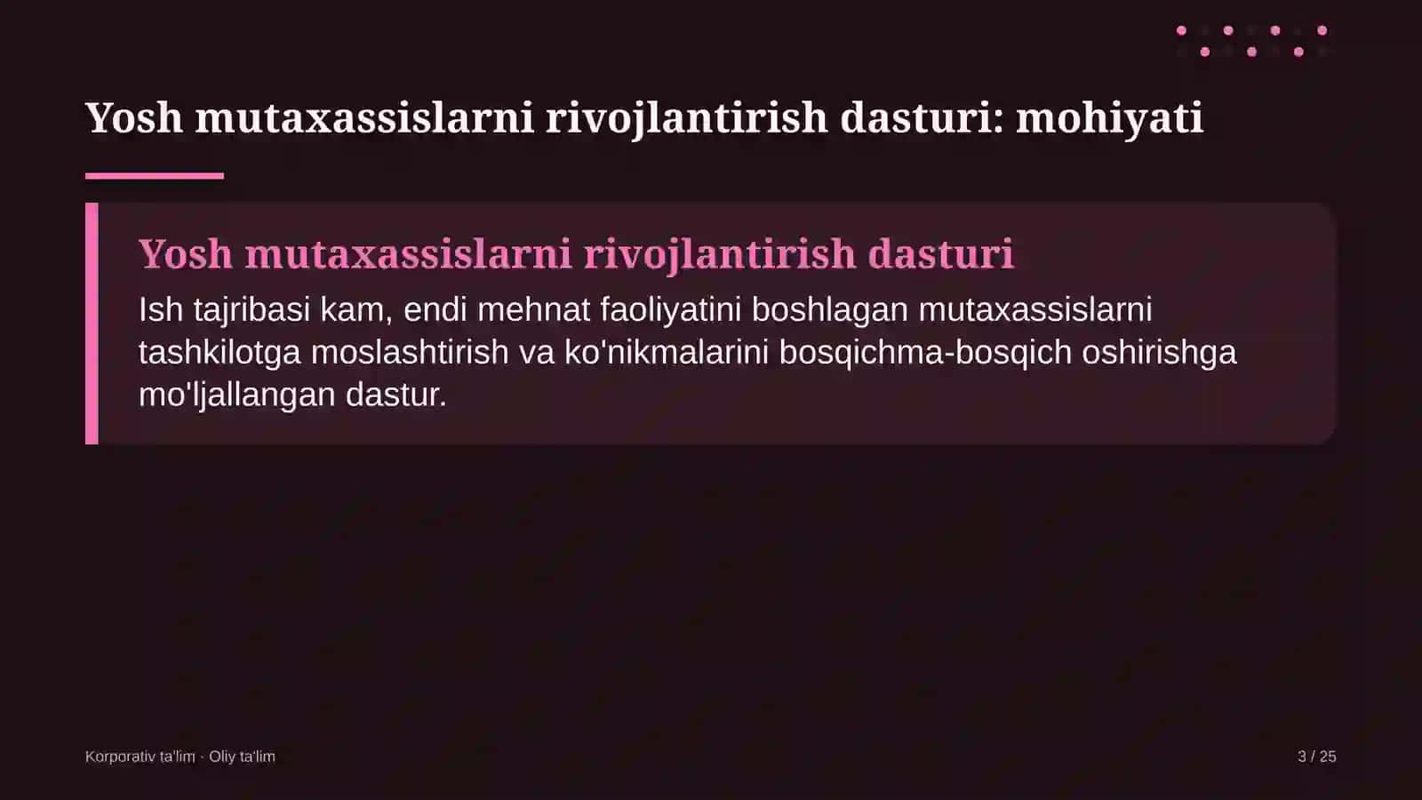 Elektron tijoratda yosh mutaxassislarni rivojlantirish dasturi 3