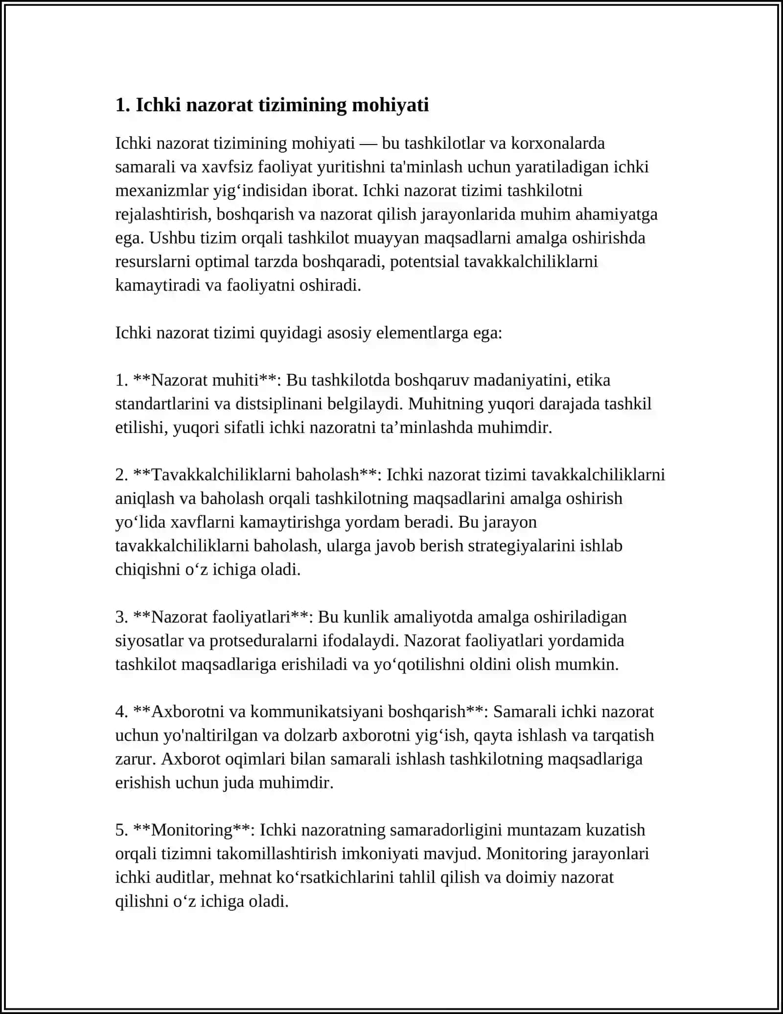 KORXONANING ICHKI TEKSHIRISH TIZIMINI ÓRGANISH 3