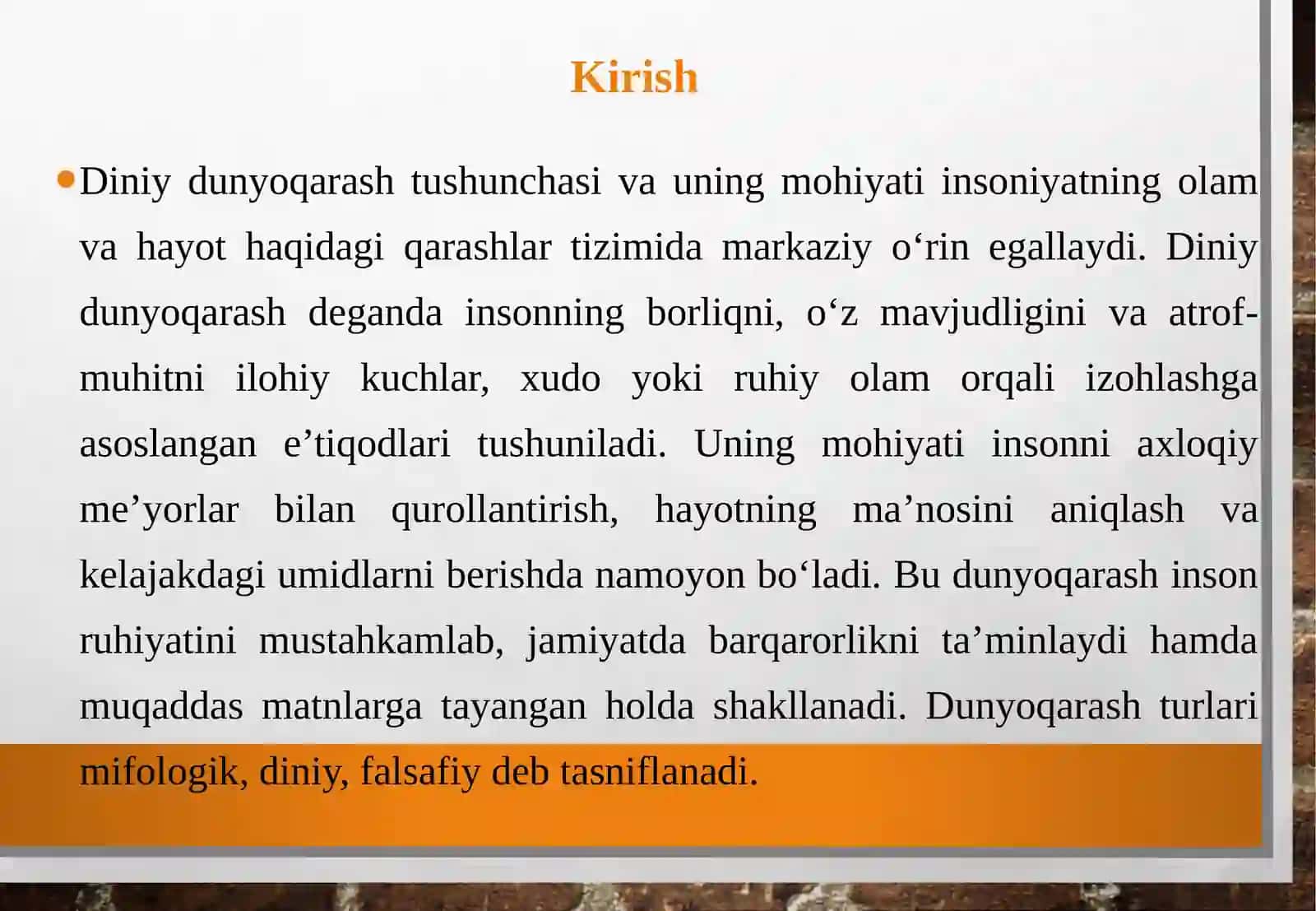 Diniy dunyoqarashning shakllanishi va uning falsafiy munosabati 3