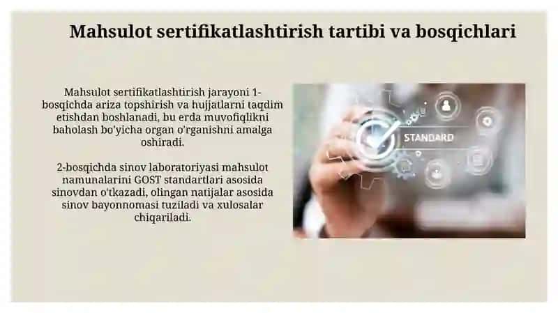 Mahsulot sertifikatlashtirish tartibi va bosqichlari 3