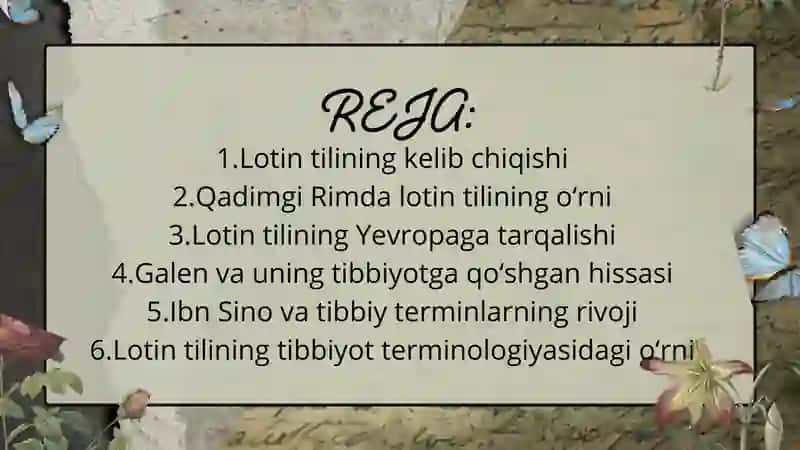 Lotin tili fanidan tayyorlangan mustaqil ish 3