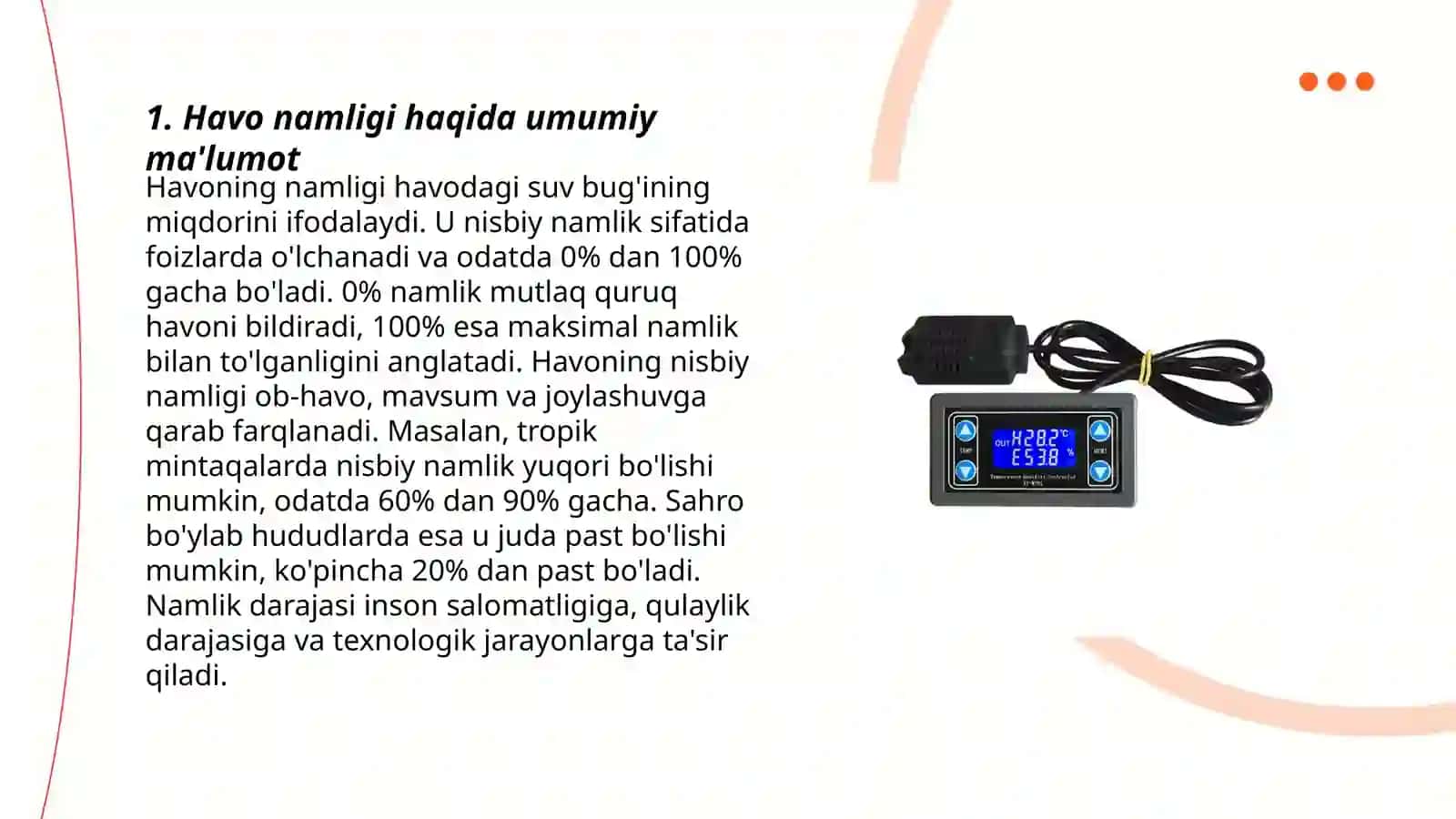Havoning Namligi va Psixrometr 3