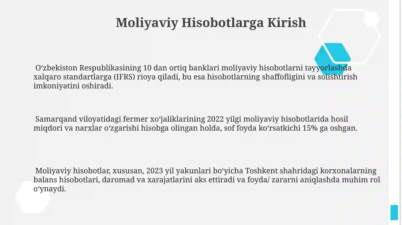 Moliyaviy Hisobotlarga Kirish 3
