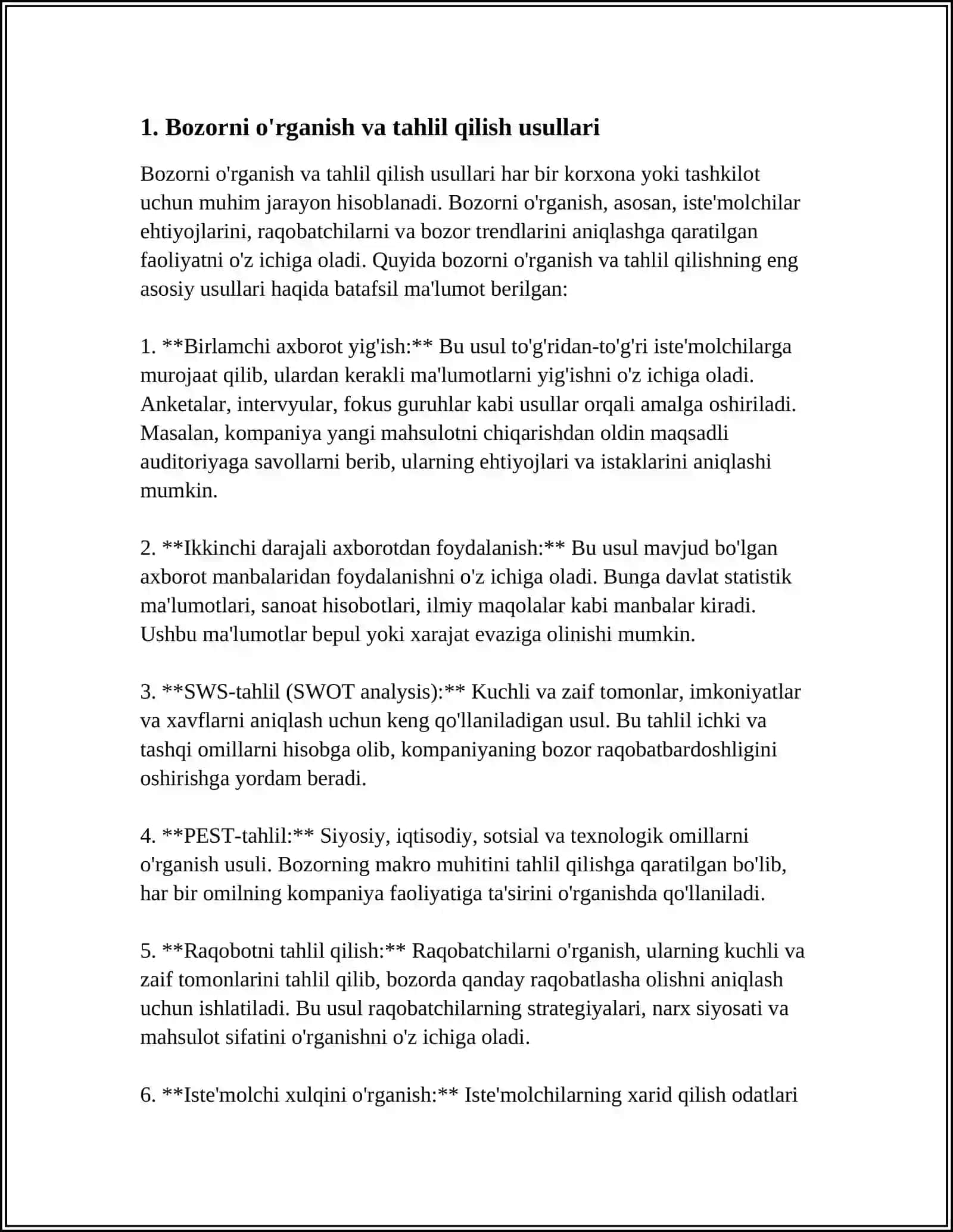 TALIM MUASSASASIDA MARKETING TADQIQOTLARI 3