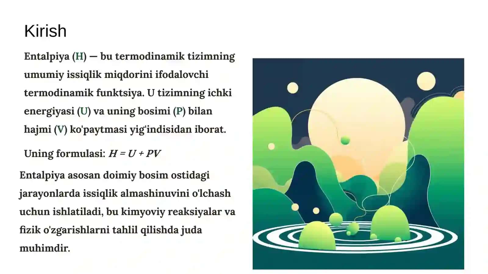 Gazlarning entalpiyasi 3