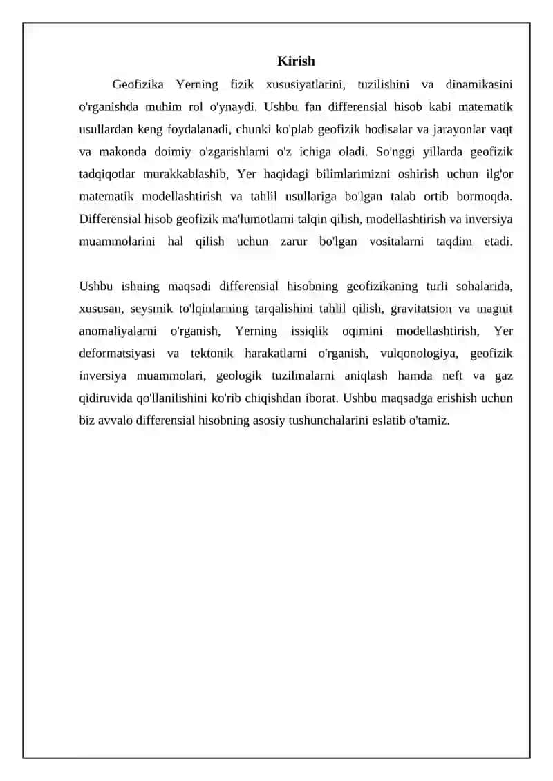 Geofizikda differensial hisob tatbiqlari 3