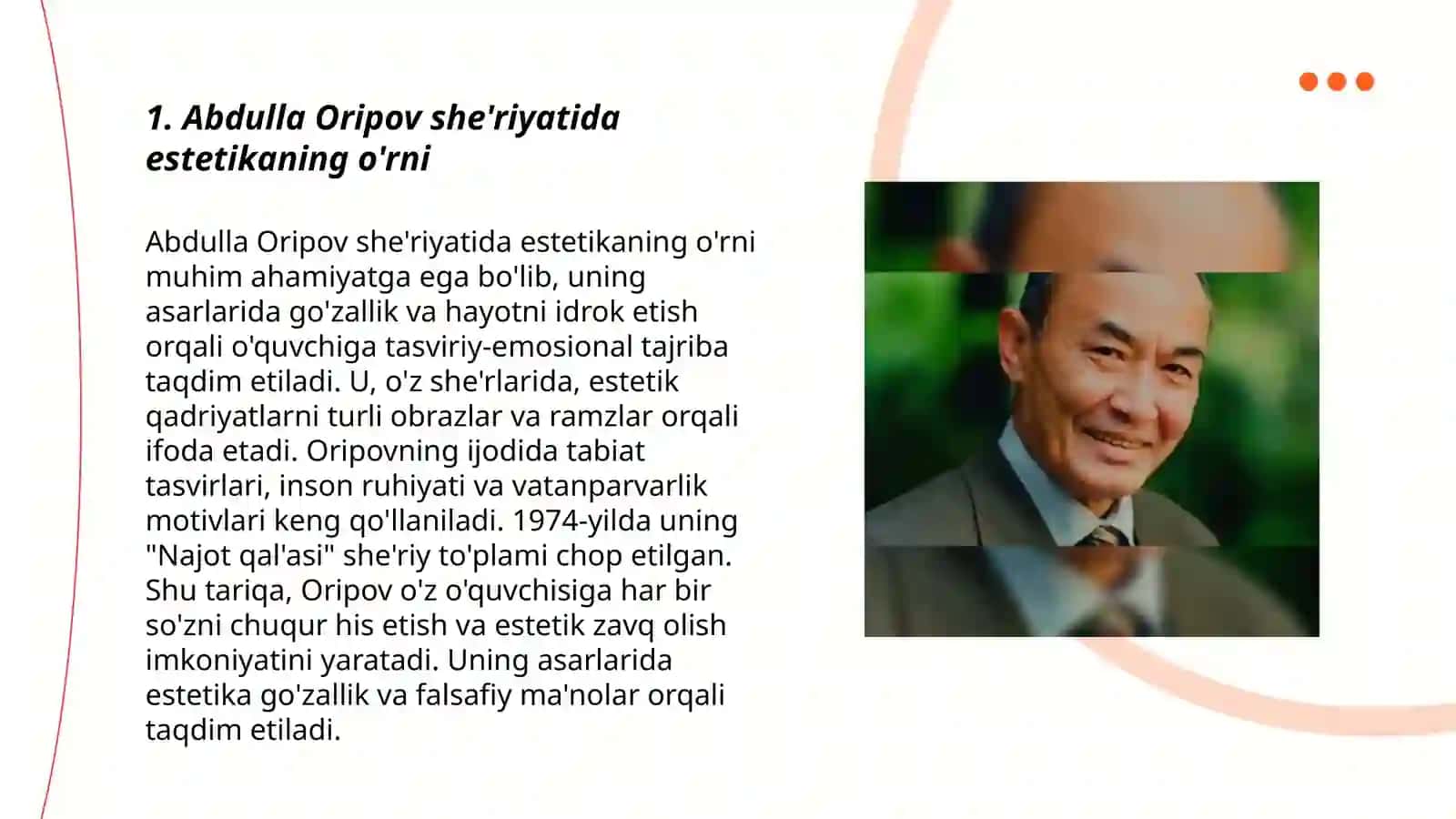 Abdulla Oripov she’riyatida estetik ta’sir masalasi 3