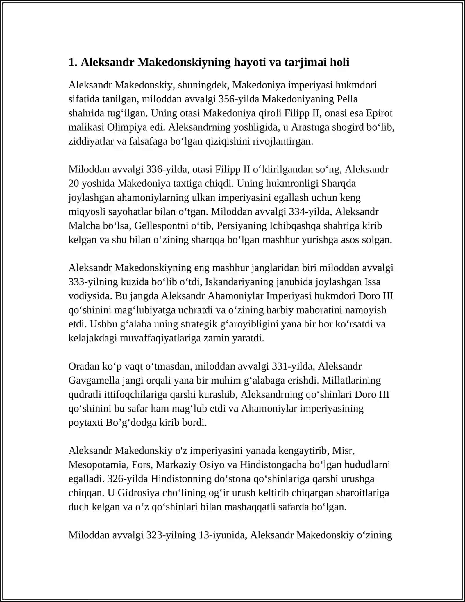MAKEDONIYALIK ALEKSANDRNING OʻRTA OSIYOGA HARBIY YURISHLARI 3