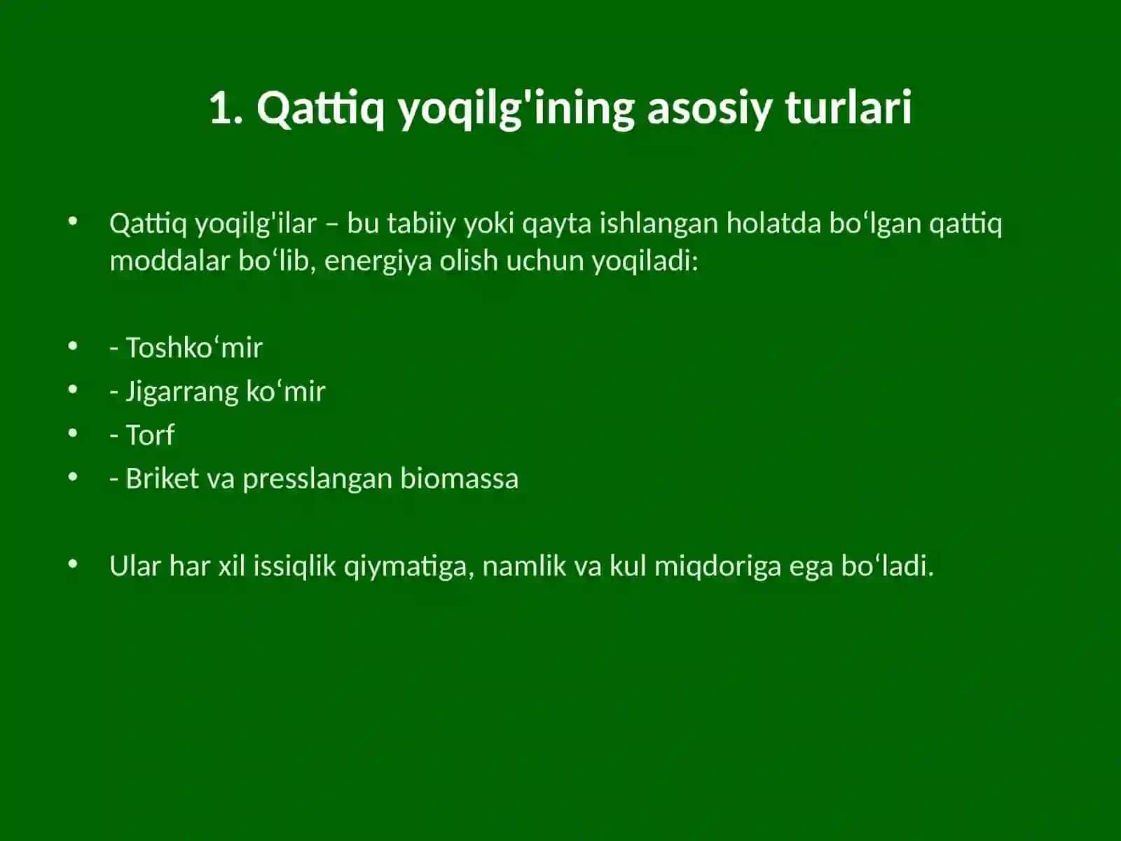 IES larda qattiq yoqilg'ini yoqish 3