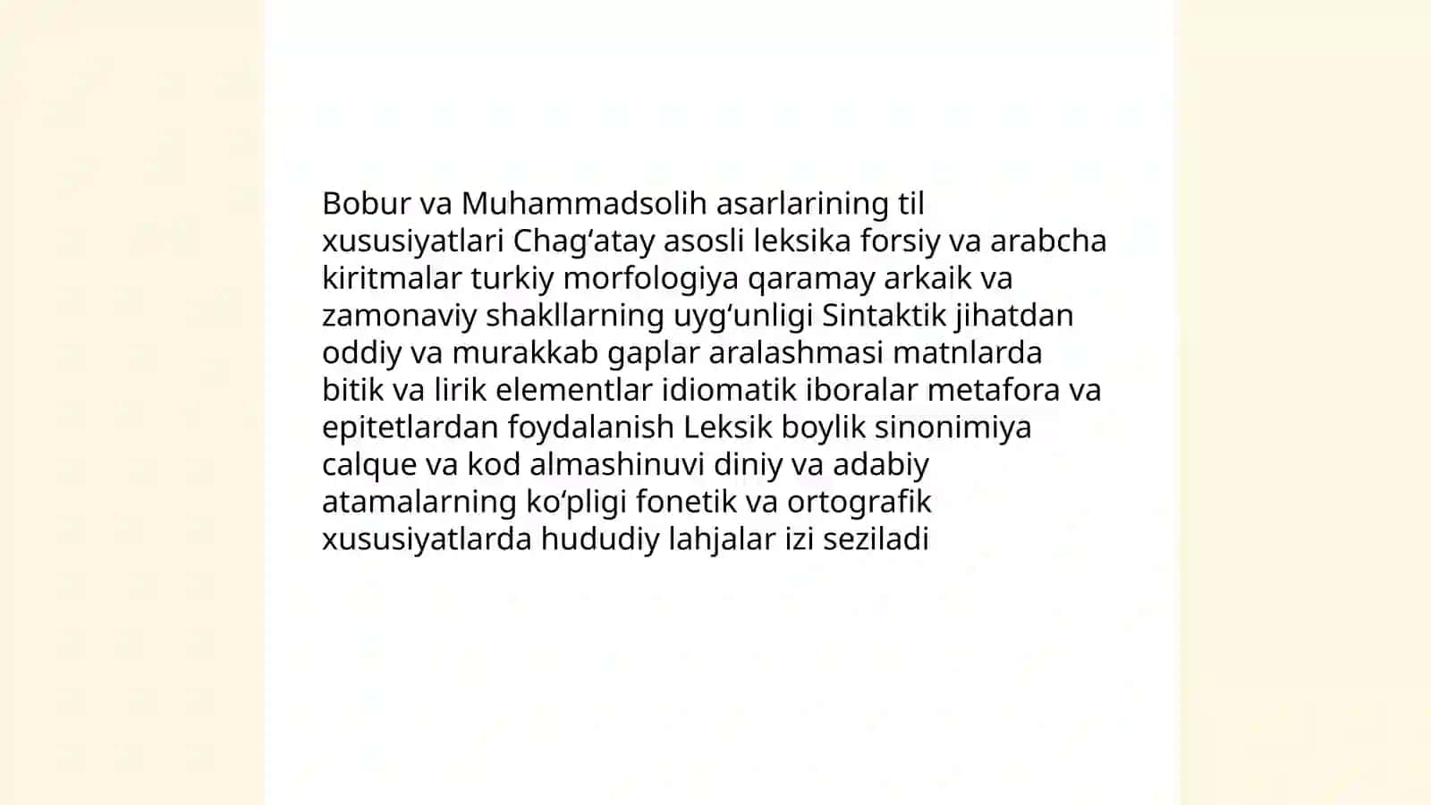 Bobur va Muhammadsolih asarlarining tili 3
