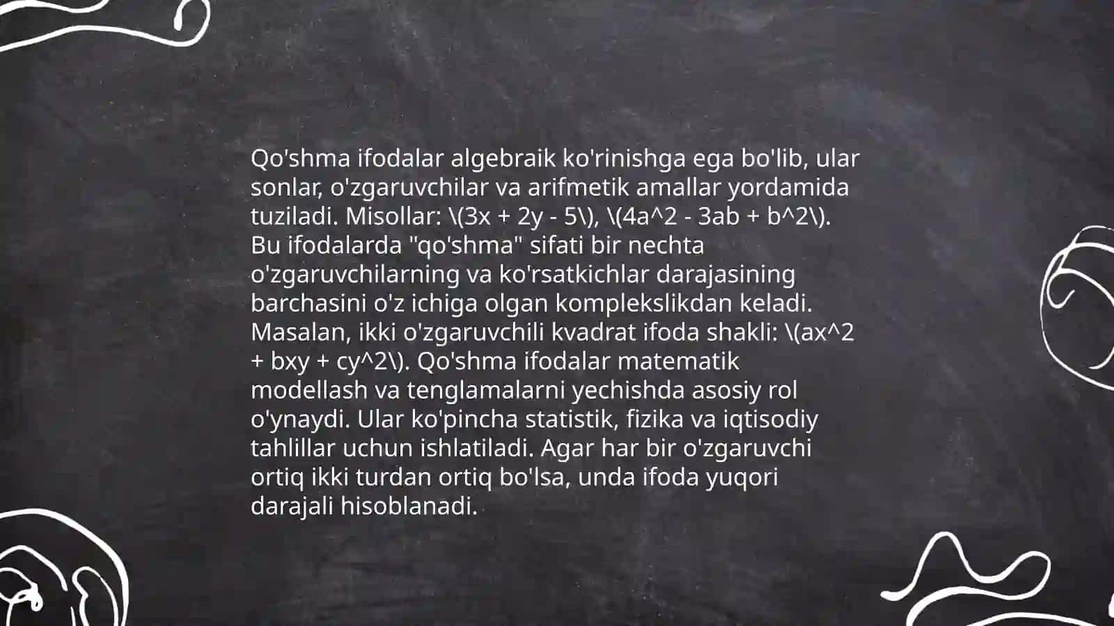 Qavisli ifodalar bilan ishlash 3