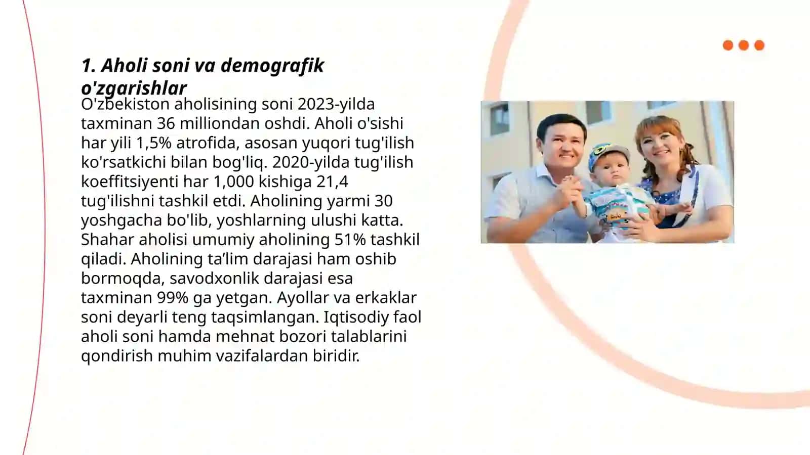 Jamiyat tarkibi, shaxs va oila statistikasi 3