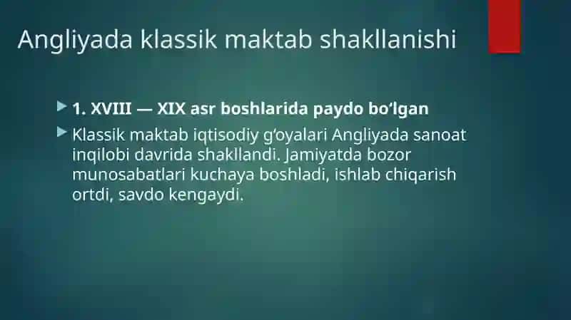 Angliya va Fransiyada klassik maktabni shakllanishi 3