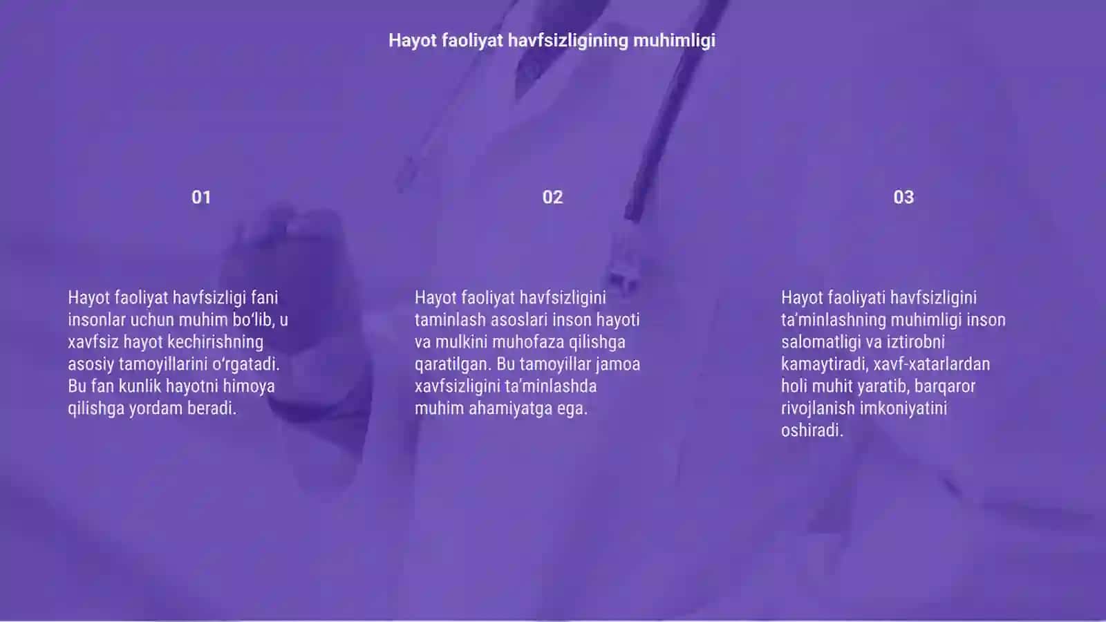 Hayot faoliyat havfsizligi fani 3