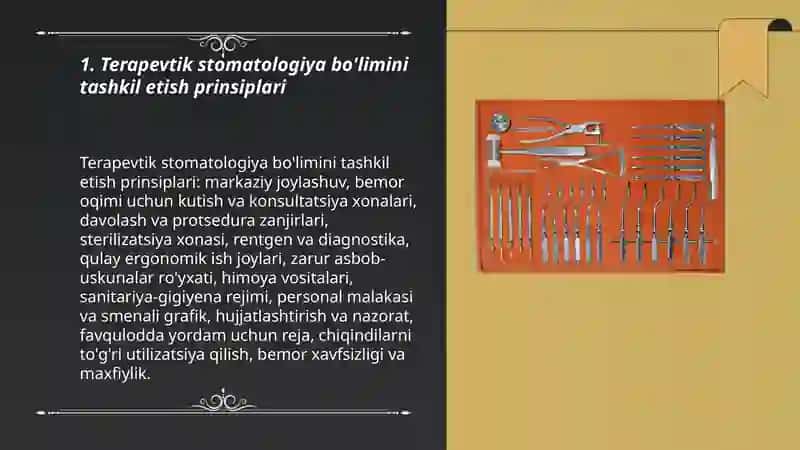 Terapevtik stomotologiya boʻlimida tashkillashtirish 3